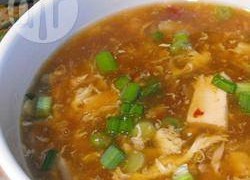 Szechuan-style hot and sour chicken soup